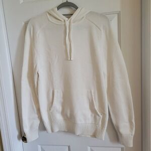 J.Crew Heritage Cotton Hooded Sweater 100% Cotton Ivory‎ Men's Size Small